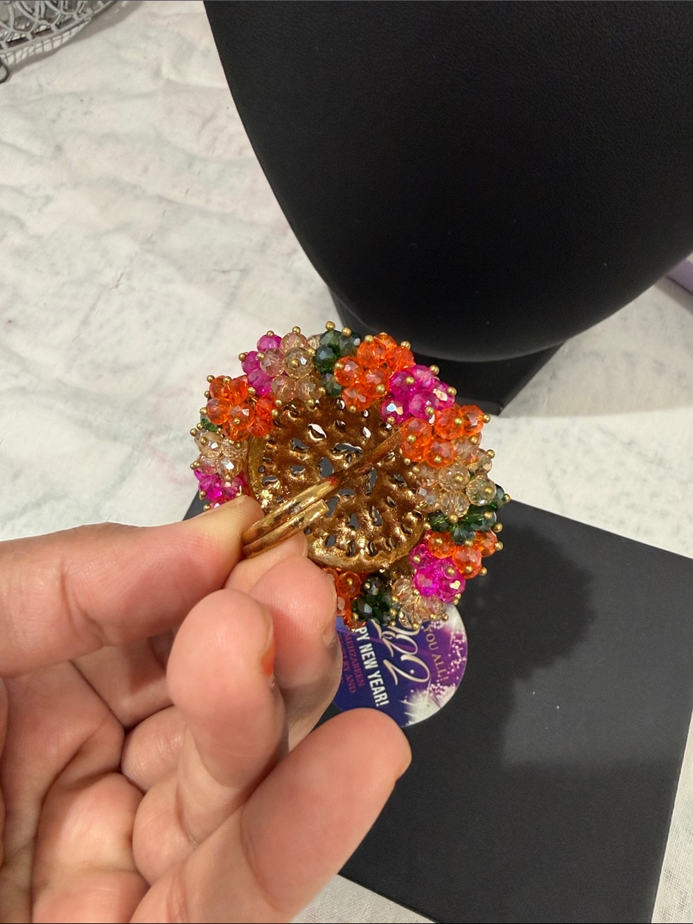 Oversized statement ring multicolored - Picture 3 of 3